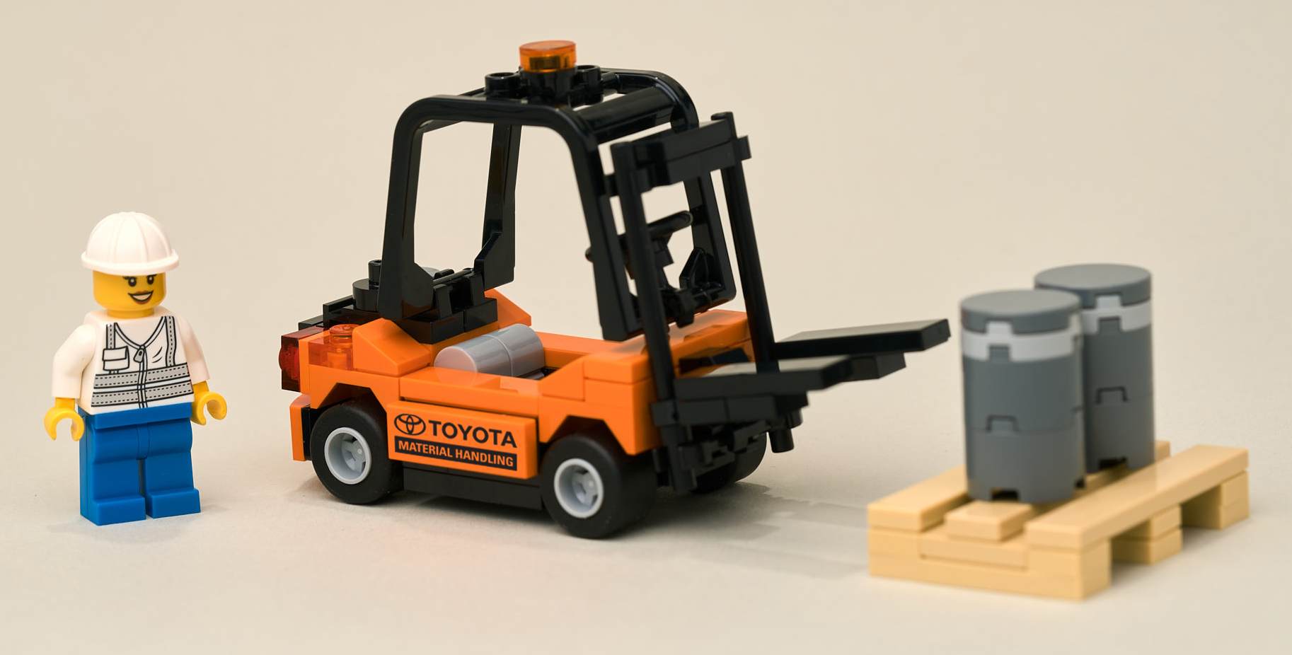 Toyota forklift building kit by Brick Works.